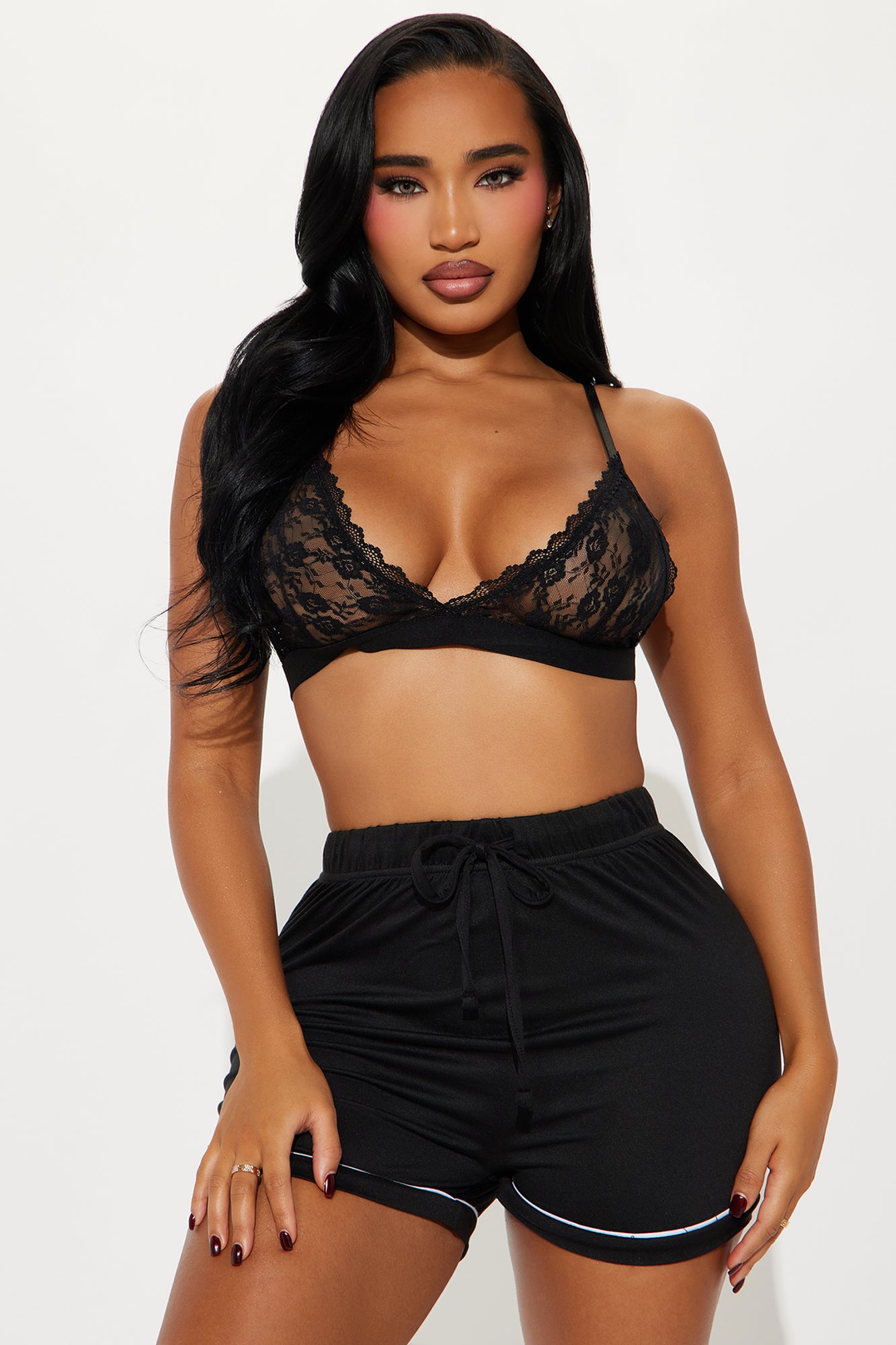 Black Routine 3 Piece Pajama Short Set - Image 2