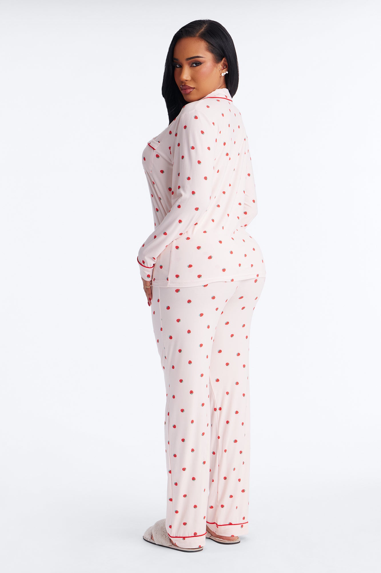 Sweetest Berry Pink/combo Long Sleeve Pajama Pant Set - Image 4