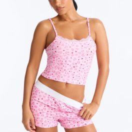 Wild Love Pink Cami Pajama Boxer Short Set