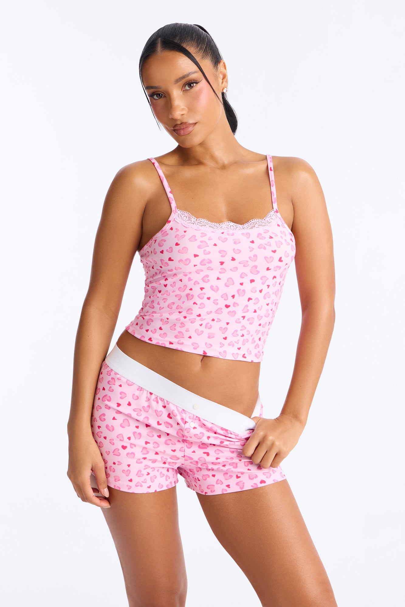Wild Love Pink Cami Pajama Boxer Short Set