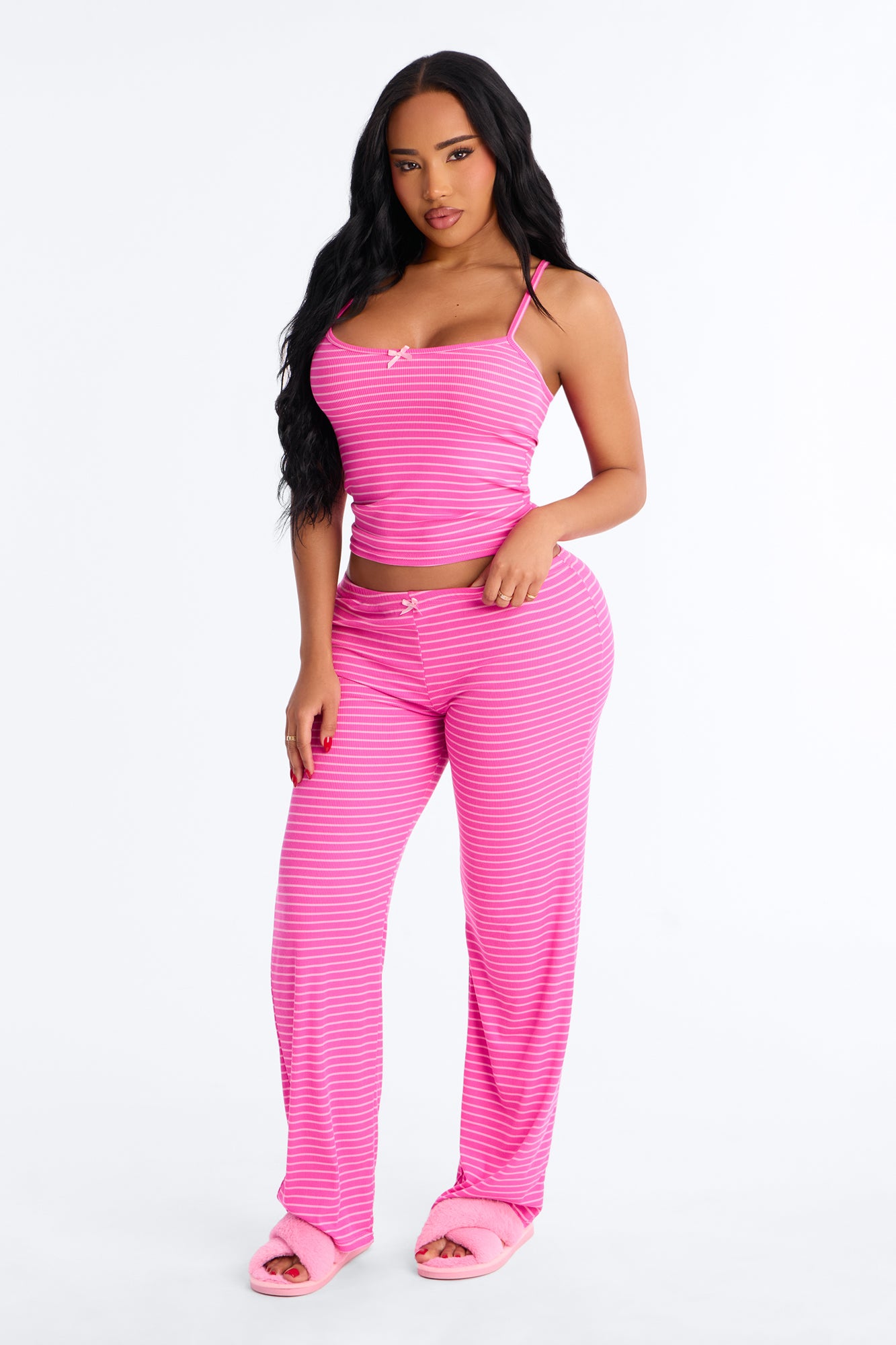 Wake Up Hot Pink Cami Pajama Pant Set - Image 2
