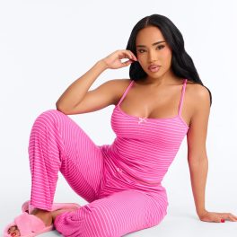 Wake Up Hot Pink Cami Pajama Pant Set