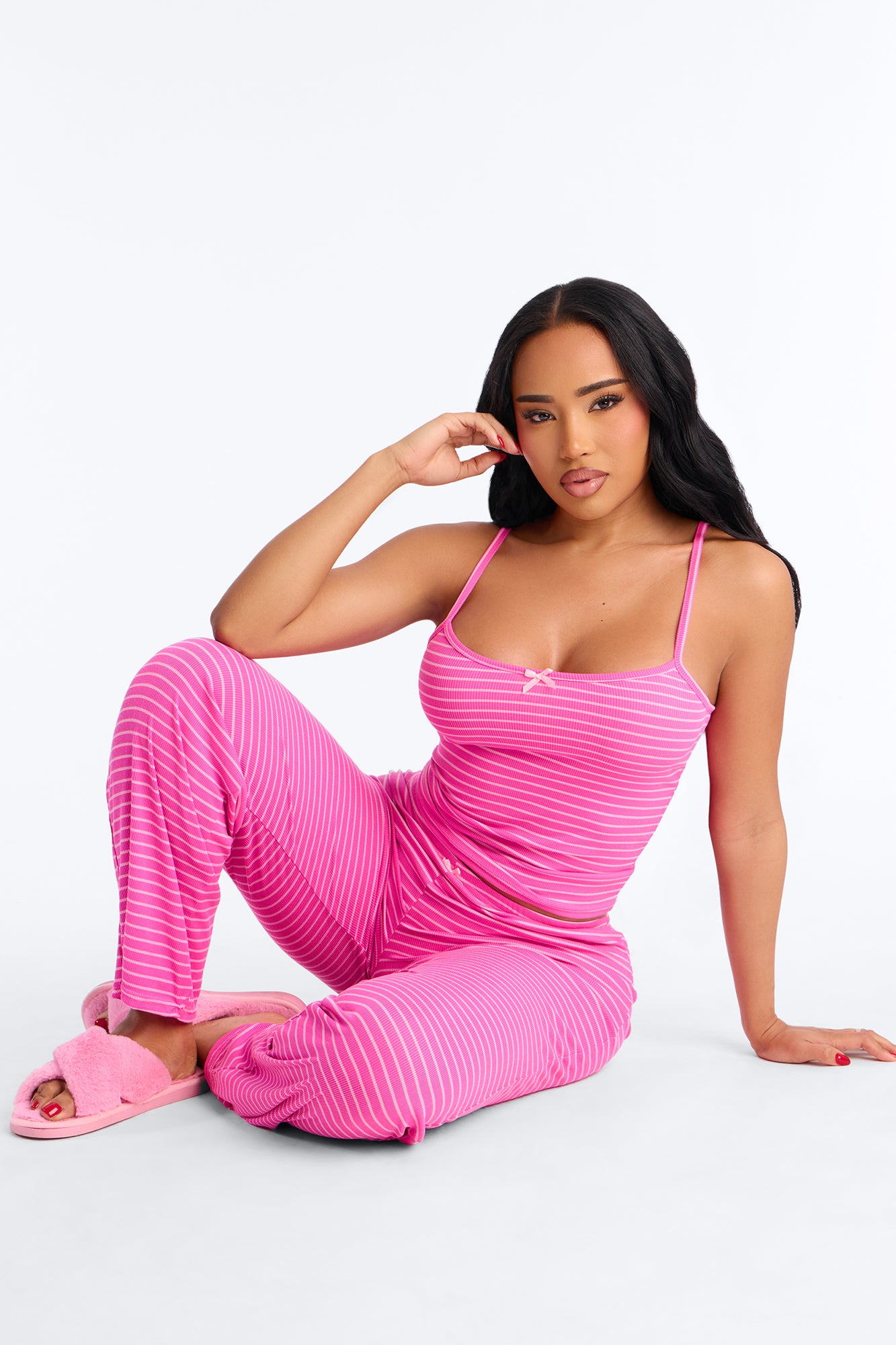 Wake Up Hot Pink Cami Pajama Pant Set