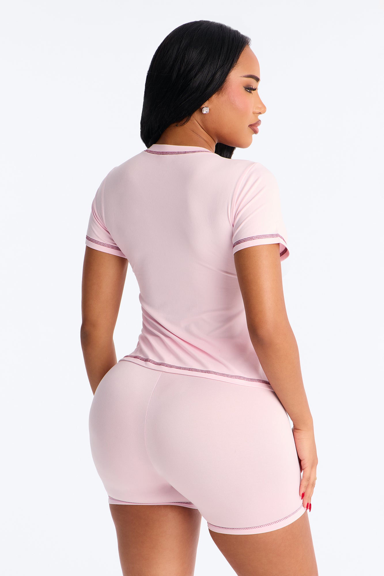 So Cute Bow Pink/Pink Pajama Boxer Short Set - Image 4