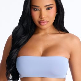 Blue Microfiber Bandeau Bralette
