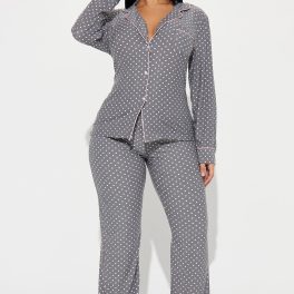 Sleep Tight Grey/combo Pajama Pant Set