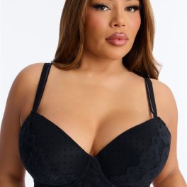 Daydream Black Lightly Padded Lace Overlay Underwire Bra