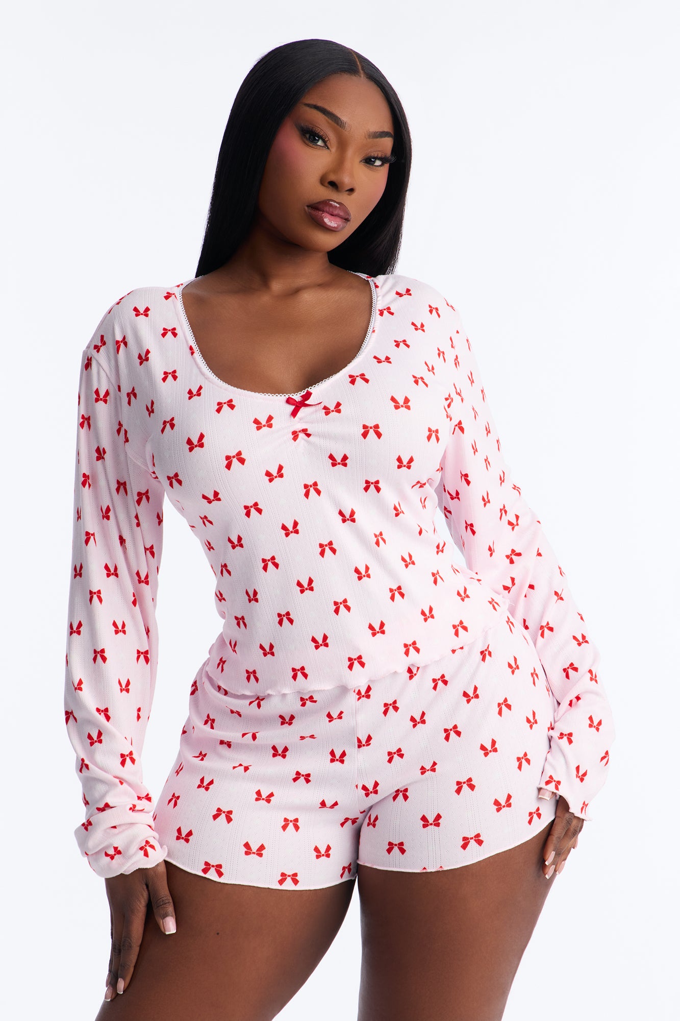 Verilunes Lovely Pink/combo Pointelle Pajama Short Set - Image 4