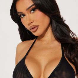 Sheer Seduction Black Mesh T Back Bralette