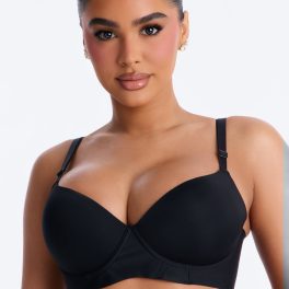 Pure Ease Black Seamless Lightly Padded Underwire Bra