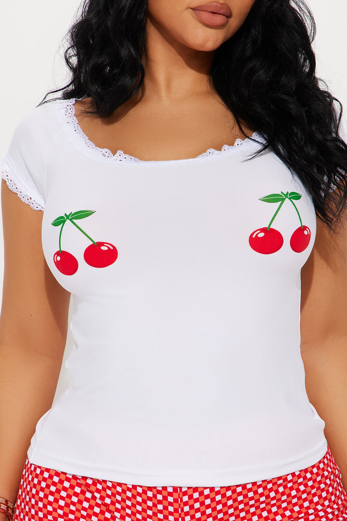 Sweet Cherries Red/White Pajama Short Set - Image 2