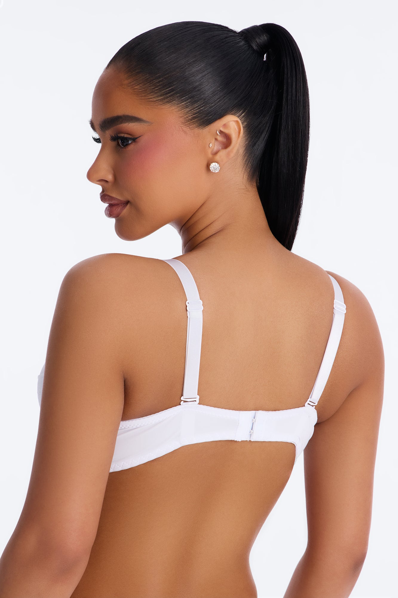 Verilunes White Lace Embossed Push Up Bra - Image 3