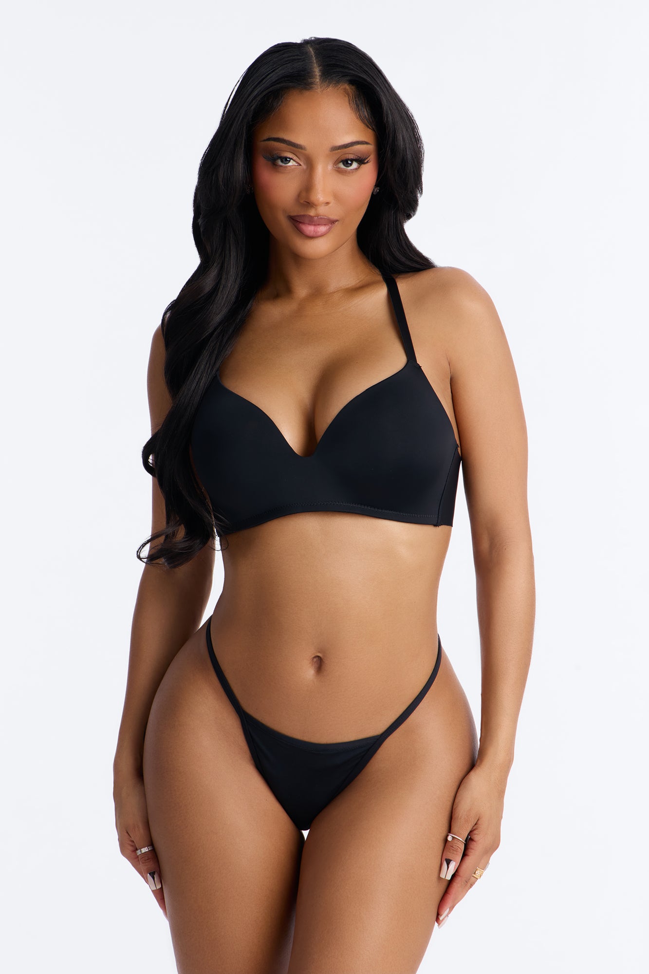 Criss Cross Black Comfort Wirefree Lightly Padded Bra - Image 2