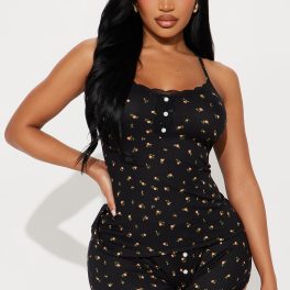 By My Side Black Pointelle Pajama Short Set