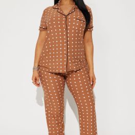 Dreaming Of You Brown Pajama Pant Set