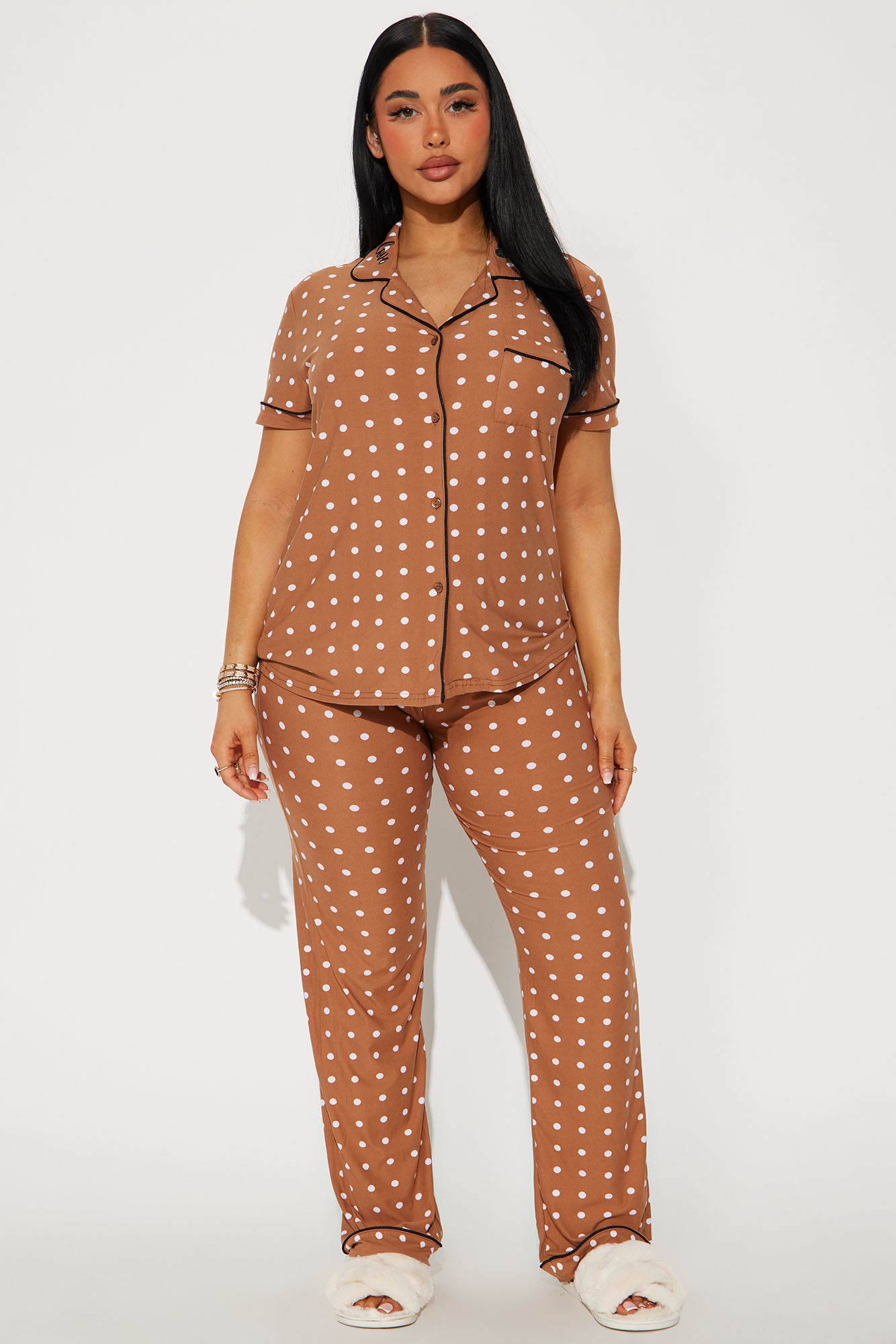 Dreaming Of You Brown Pajama Pant Set