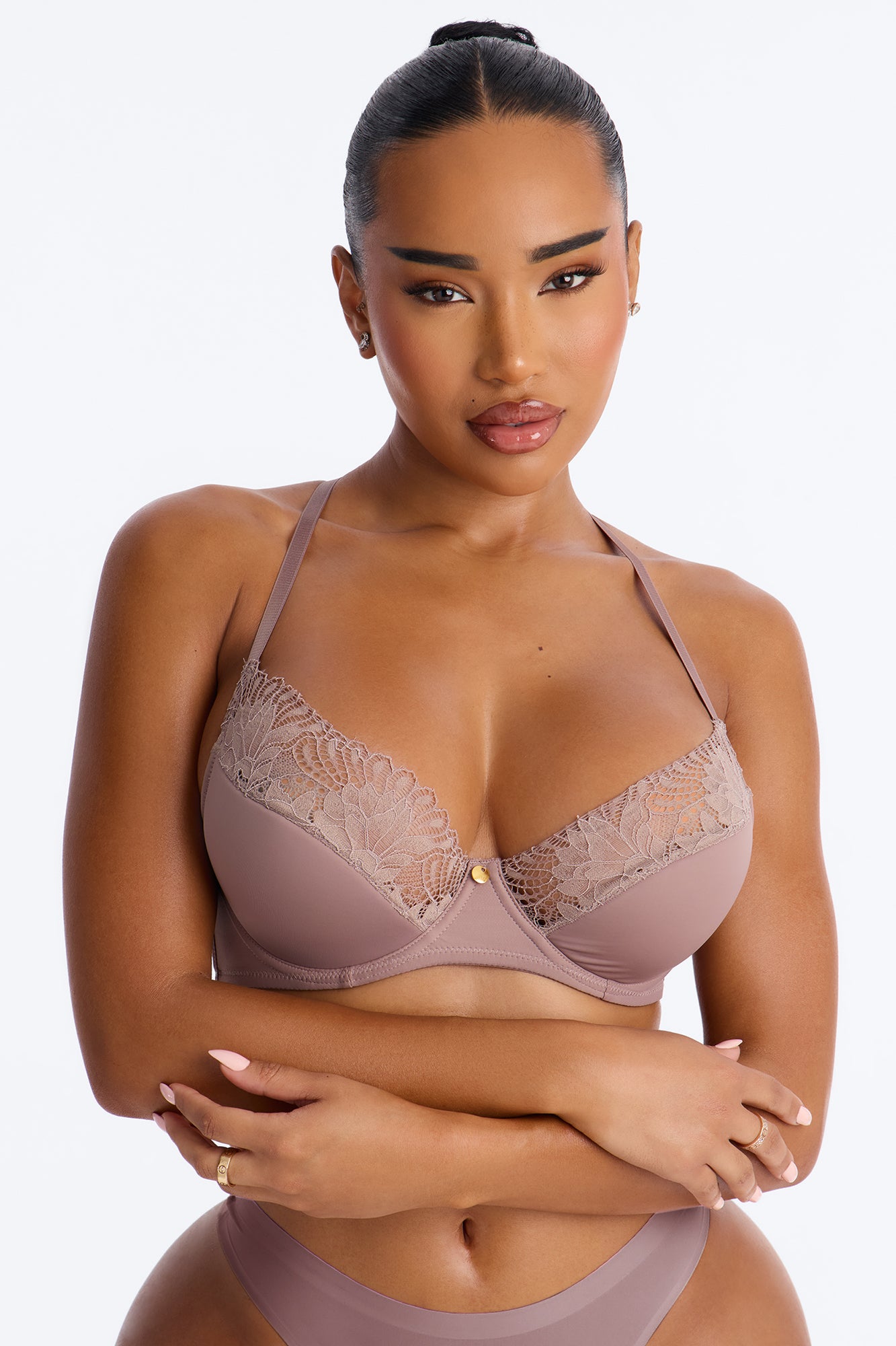 Daydream Daze Taupe Mesh Push Up Bra