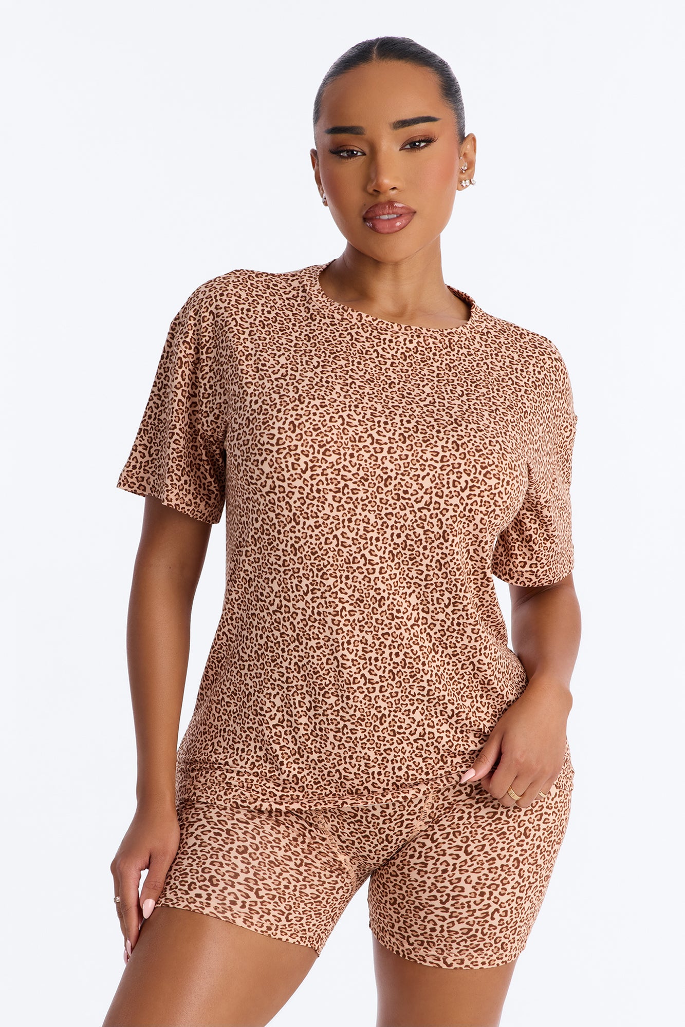 Wild For The Night Leopard Pajama Boxer Short Set