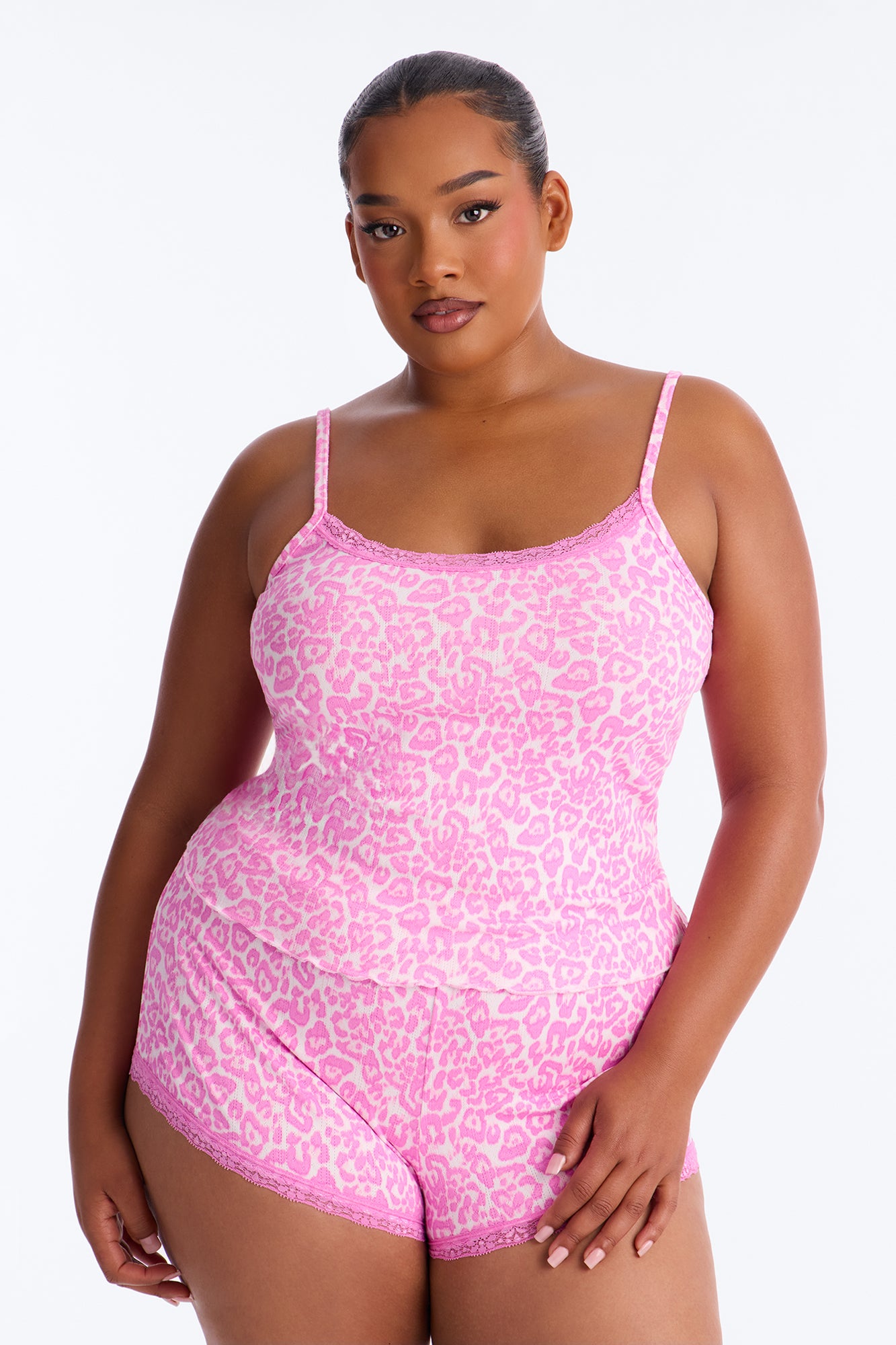 Wild In Pink Hot Pink Pajama Short Set - Image 4