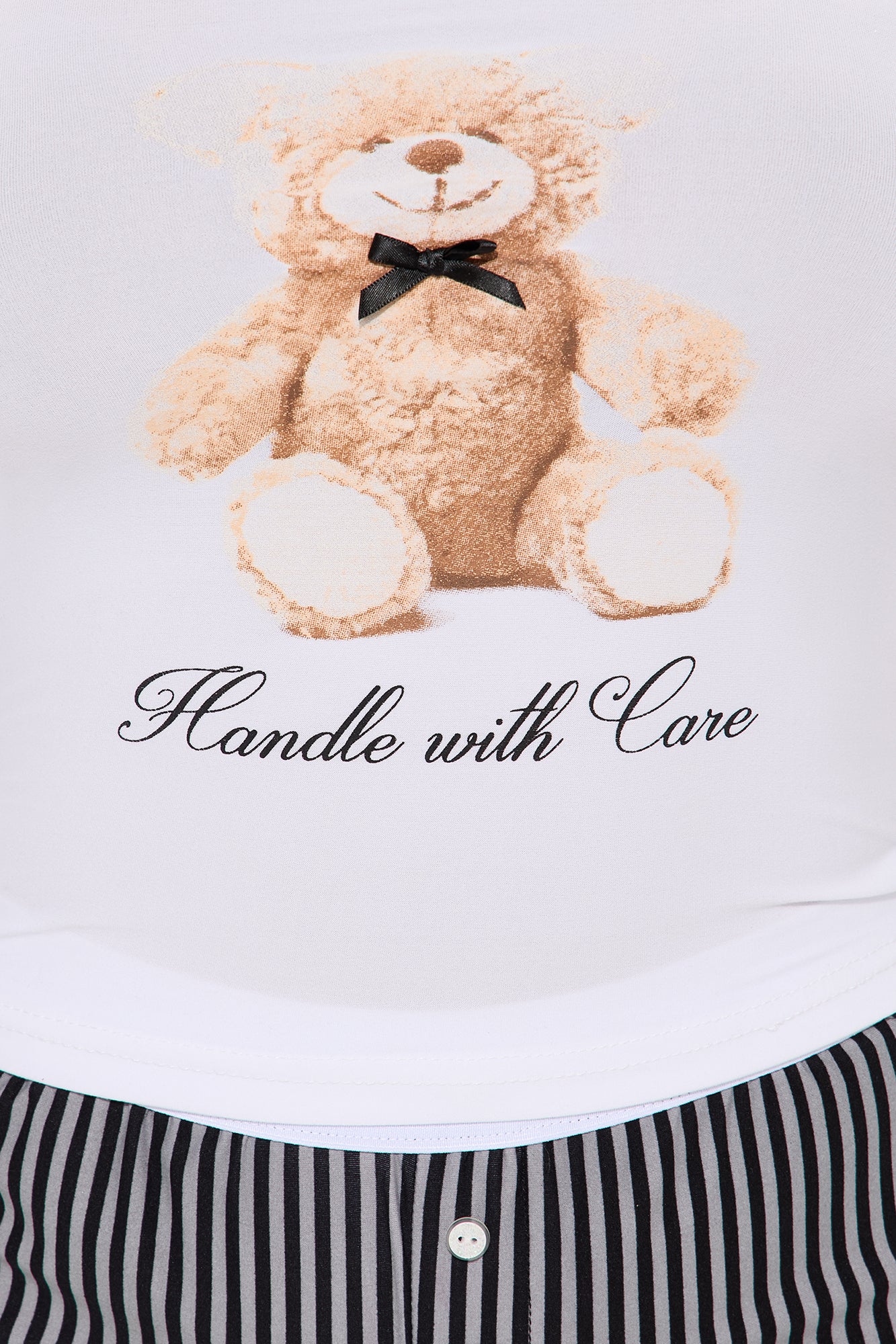 Handle With Care Black/White Pajama Boxer Short Set - Image 2
