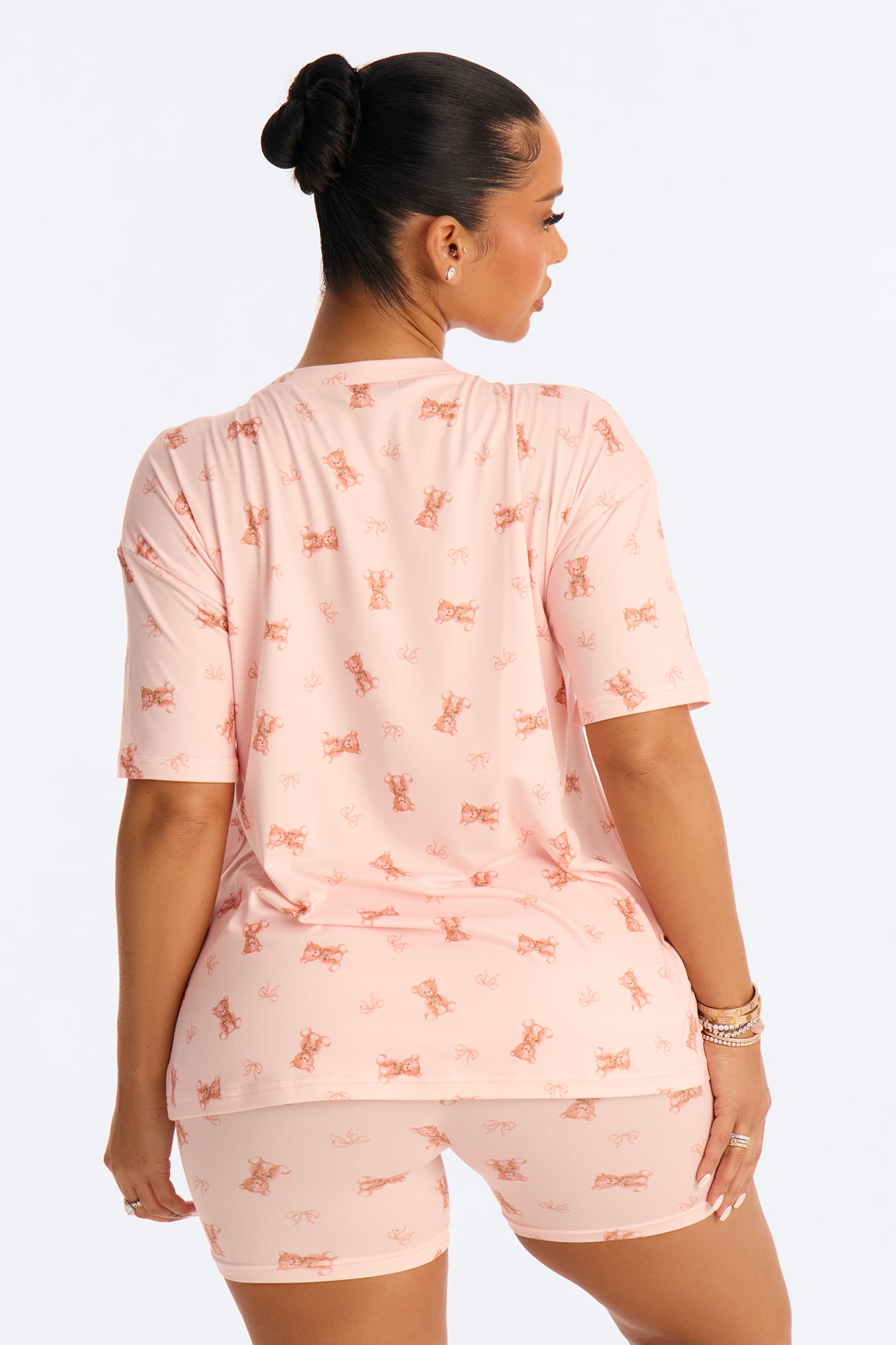 U R My Teddy Bear Pink/combo Pajama Boxer Short Set - Image 3