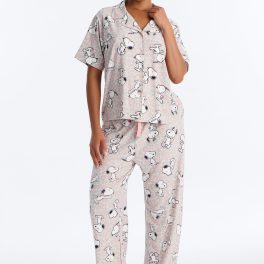 Verilunes Grey/combo Leopard Pajama Pant Set