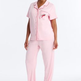 Extra Spicy Pink/combo Pajama Pant Set