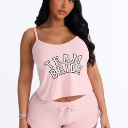 Pink Team Tank & Short Pajama Set