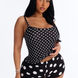 Sweet Spot Black/White Cami Pajama Short Set