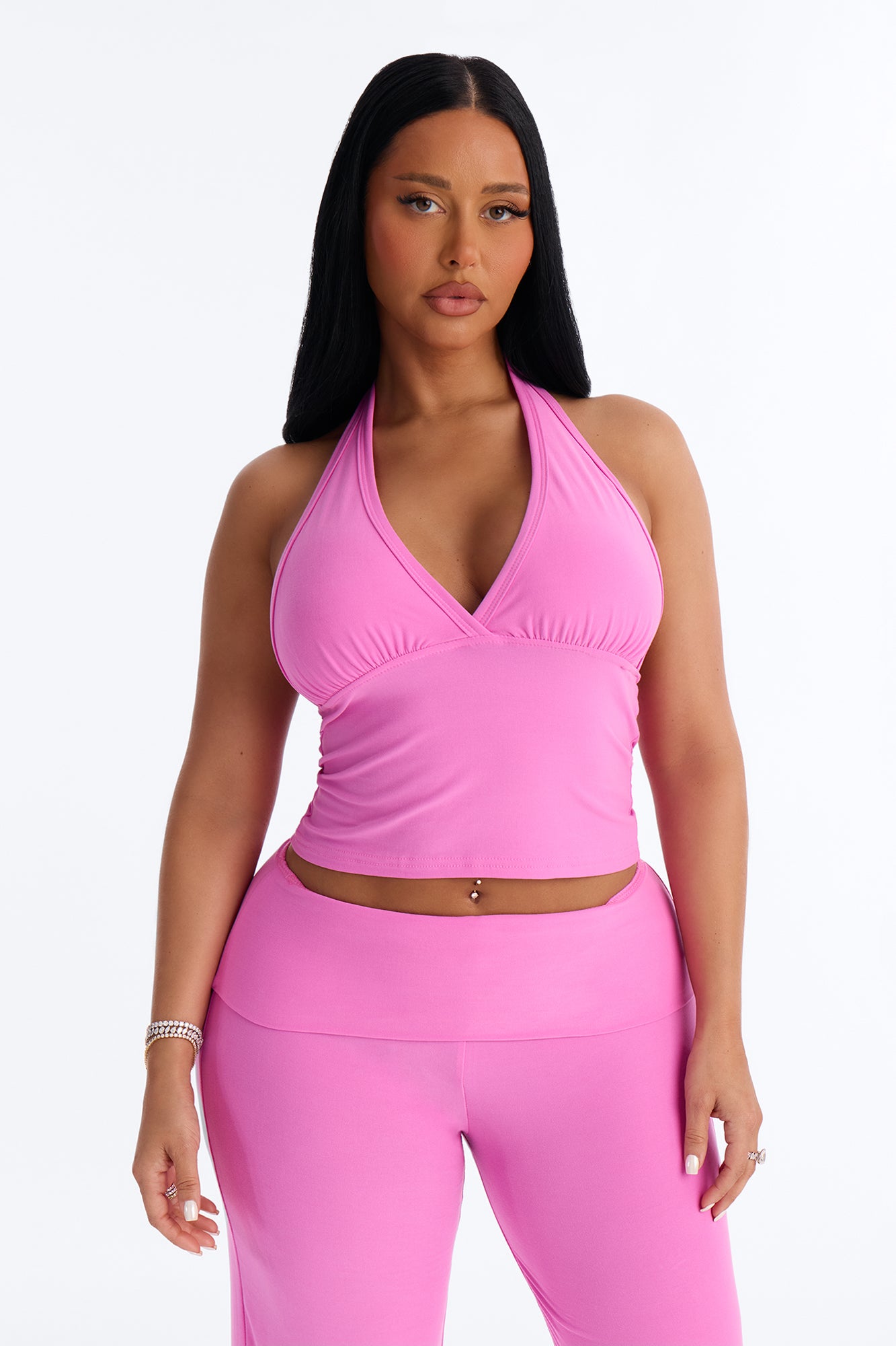 Verilunes Pink Halter Pajama Pant Set - Image 2