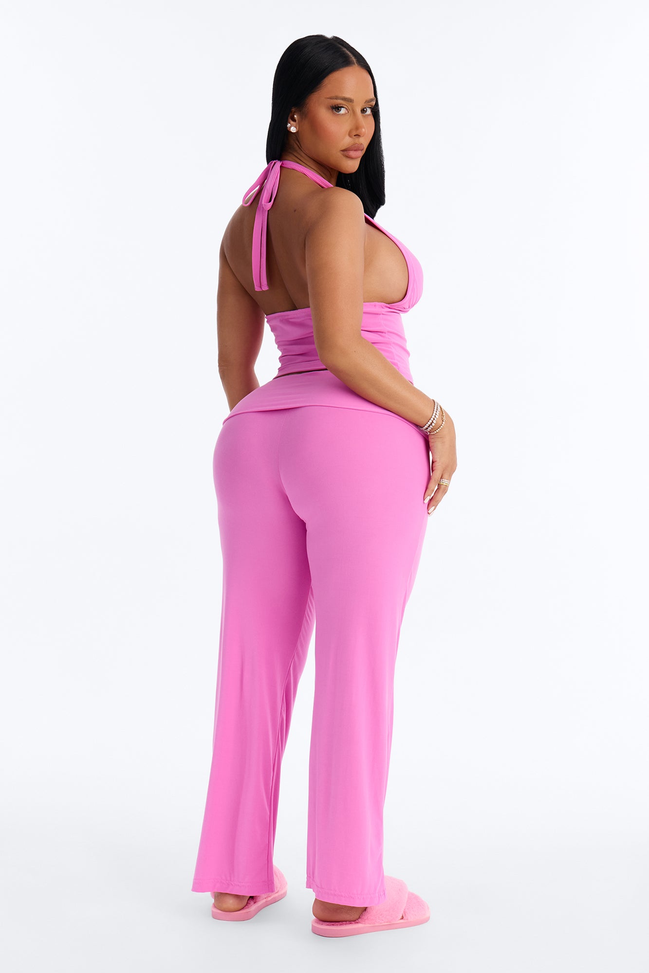 Verilunes Pink Halter Pajama Pant Set - Image 4