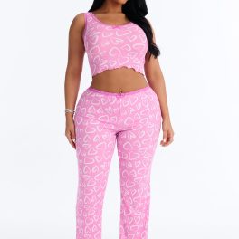 Love All Around Me Pink/combo Pajama Pant Set
