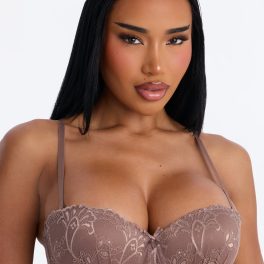 Daily Lover Taupe Lace Extreme Push Up Strapless Multi-Way Bra
