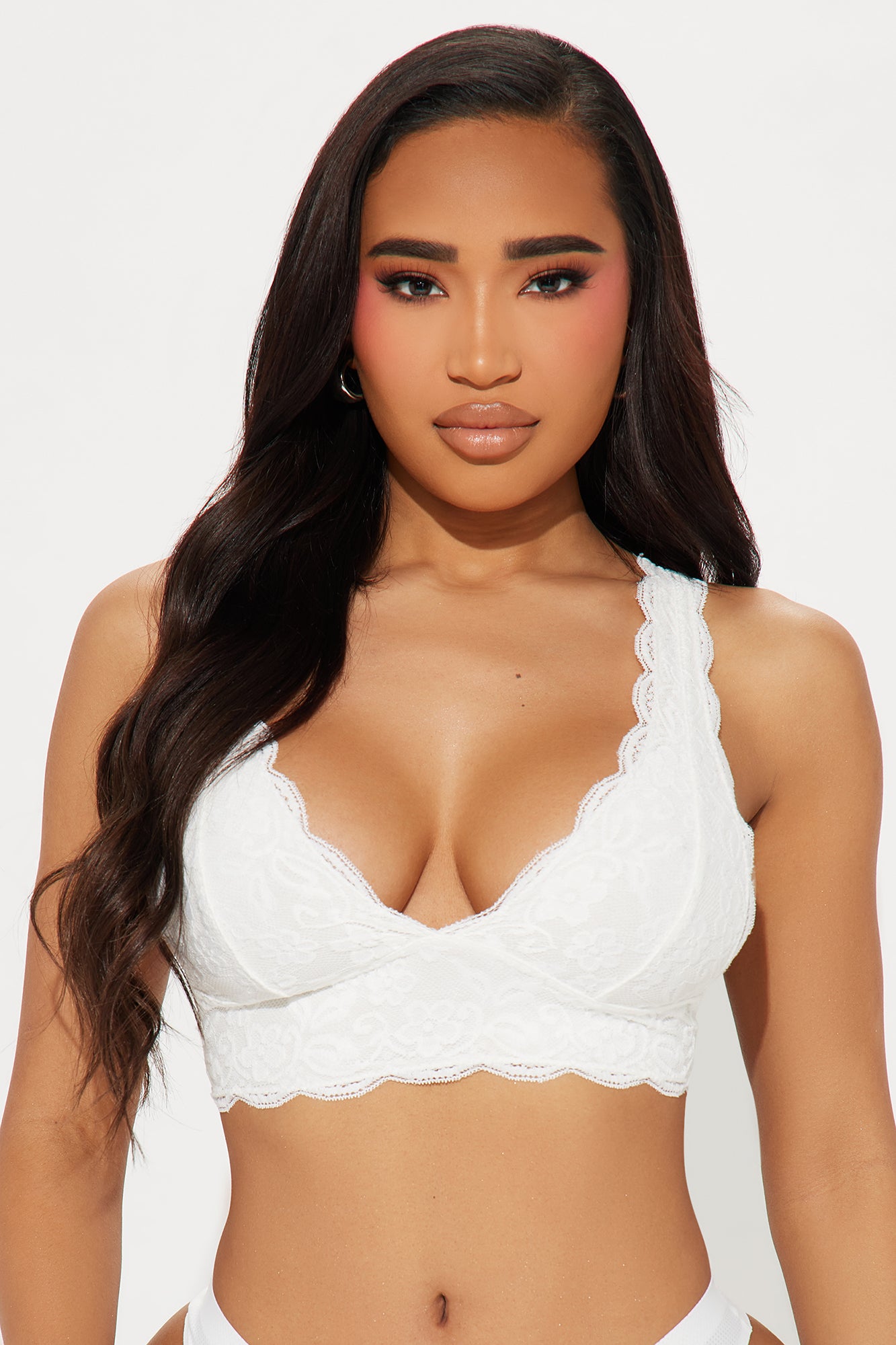 Bianca White Lace Triangle Bralette