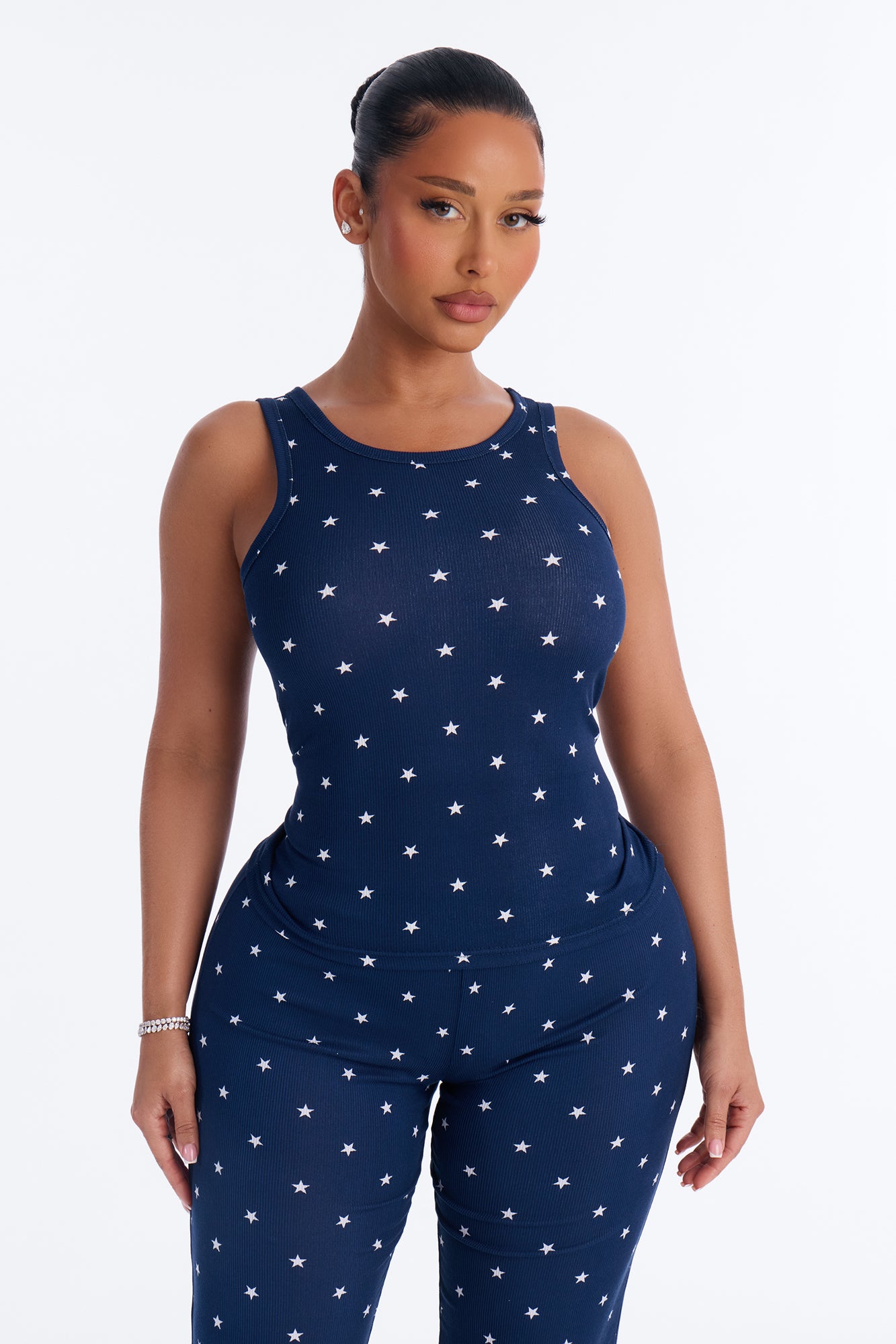 Looking Up At The Stars Navy Pajama Pant Set - Image 2