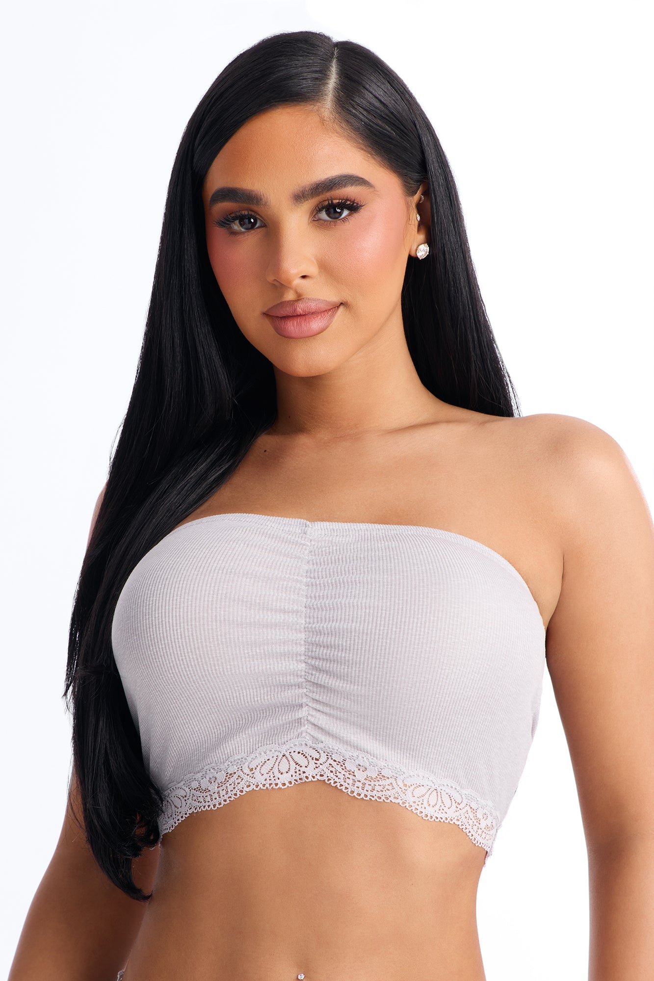 Soft Rib Seduction Grey Pajama Short Set - Image 2