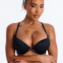 Black Microfiber Extreme Lift Level 3 Push Up Bra