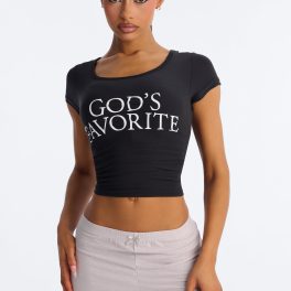 God's Favorite Black/Grey Pajama Short Set