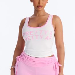 Soft Promises White/Pink Cami Pajama Foldover Short Set
