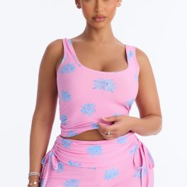 Soft Promises Pink/combo Cami Pajama Foldover Short Set