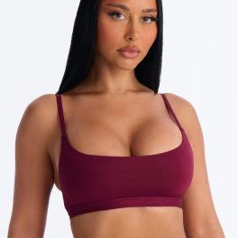 Light As A Feather Wine Microfiber Scoop Bralette