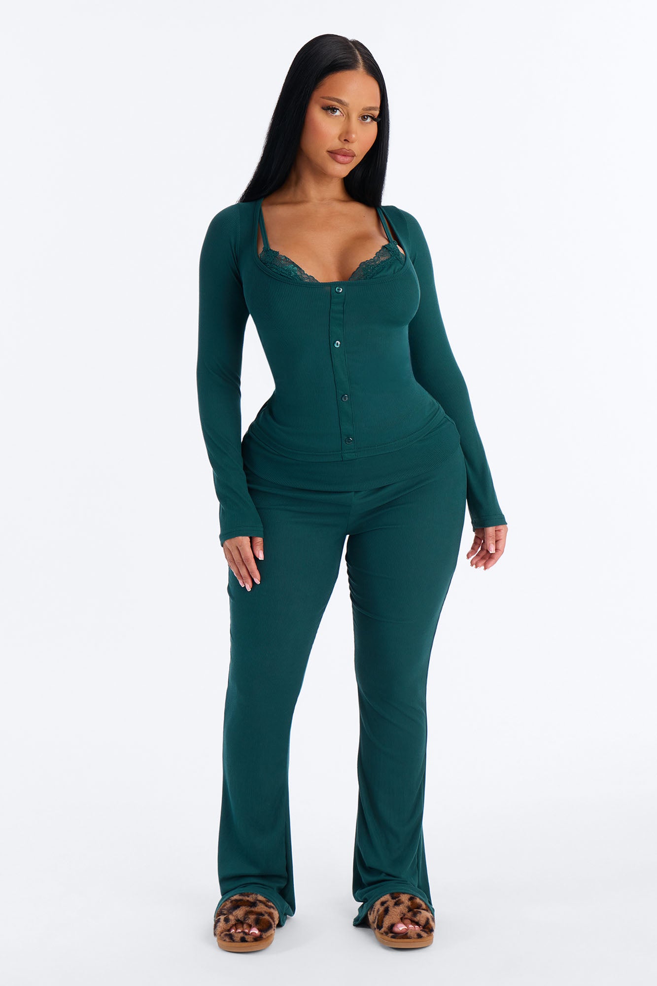 Cute And Cozy Teal Pajama Pant Set