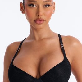 Black Lace Overlay Lightly Padded Bra