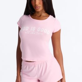 God Is Good All The Time Pink Pajama Short Set