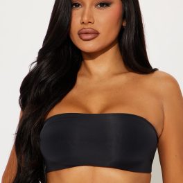 Black Microfiber Bandeau Bralette