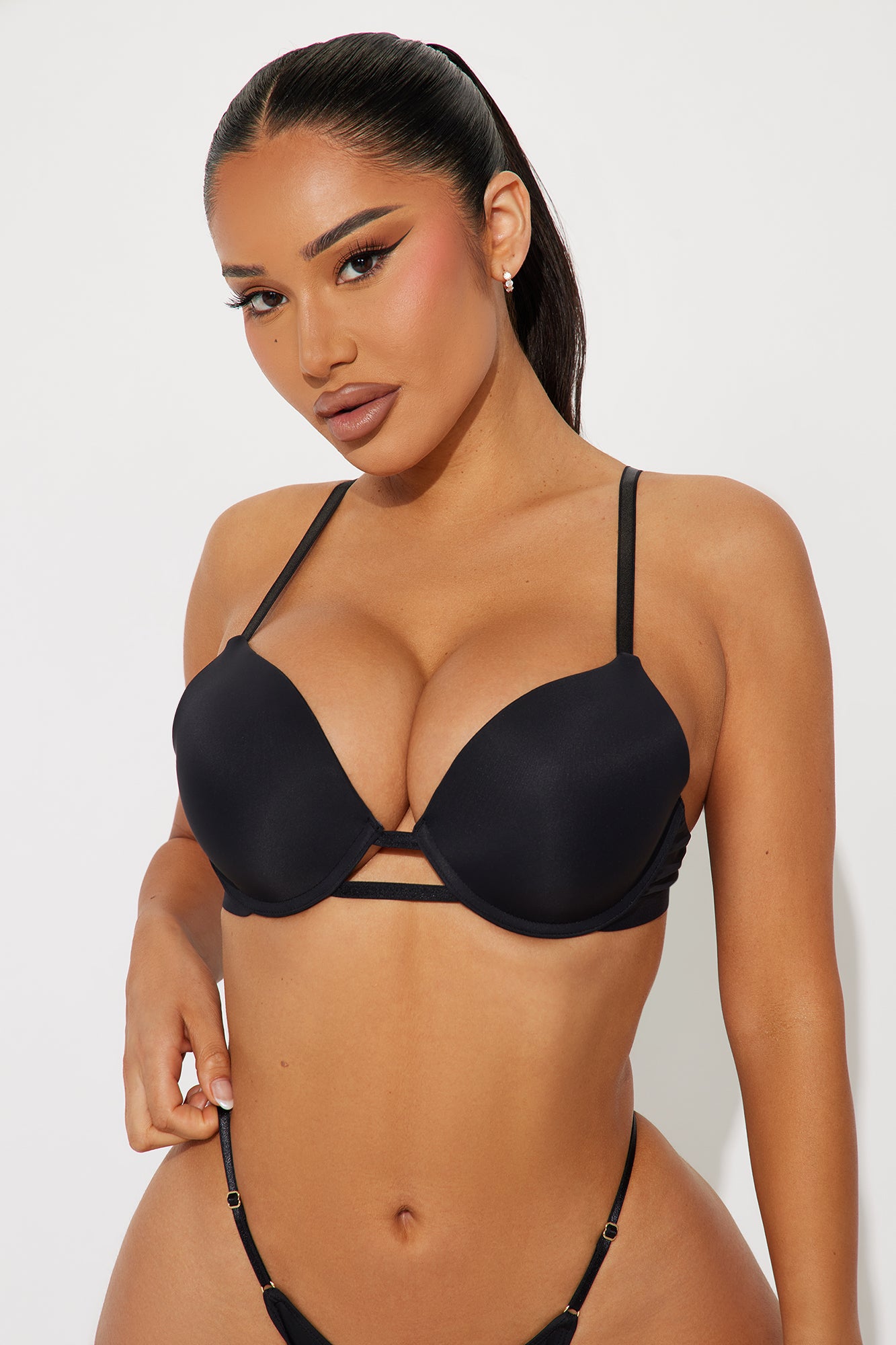 Black Microfiber Extreme Push Up Bra
