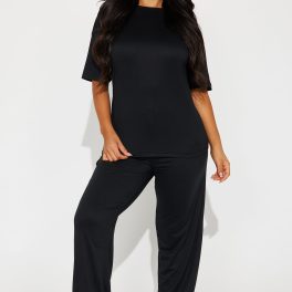 Relax Mood Black Pajama Pant Set