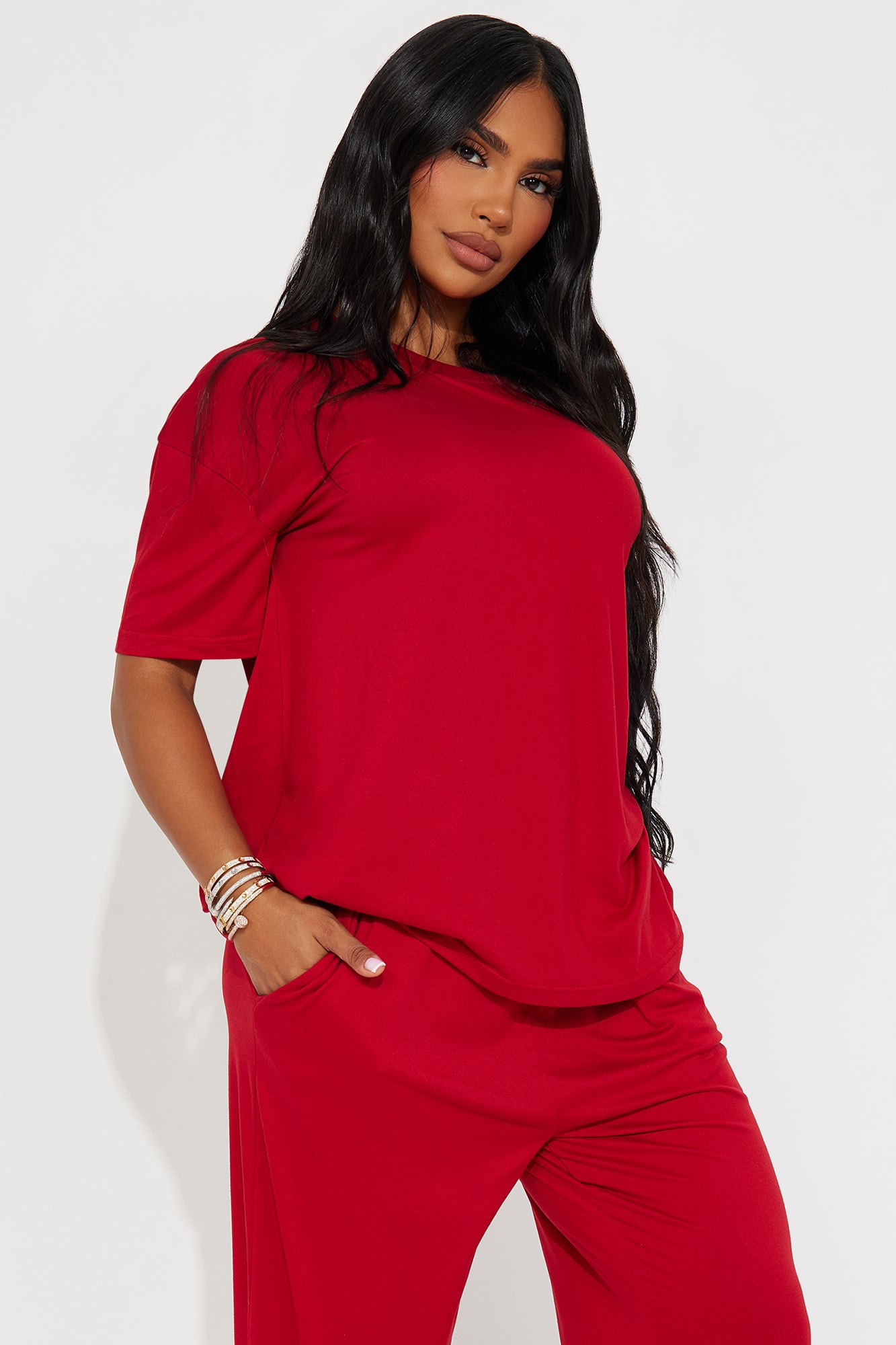 Relax Mood DarkRed Pajama Pant Set - Image 2