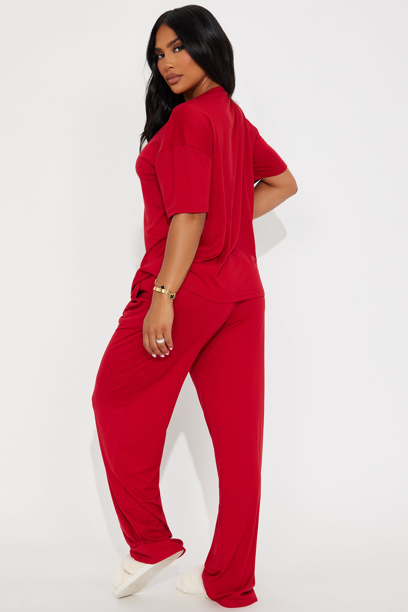 Relax Mood DarkRed Pajama Pant Set - Image 3