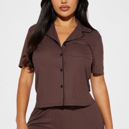 Morning Coffee Chocolate Pajama Short Set